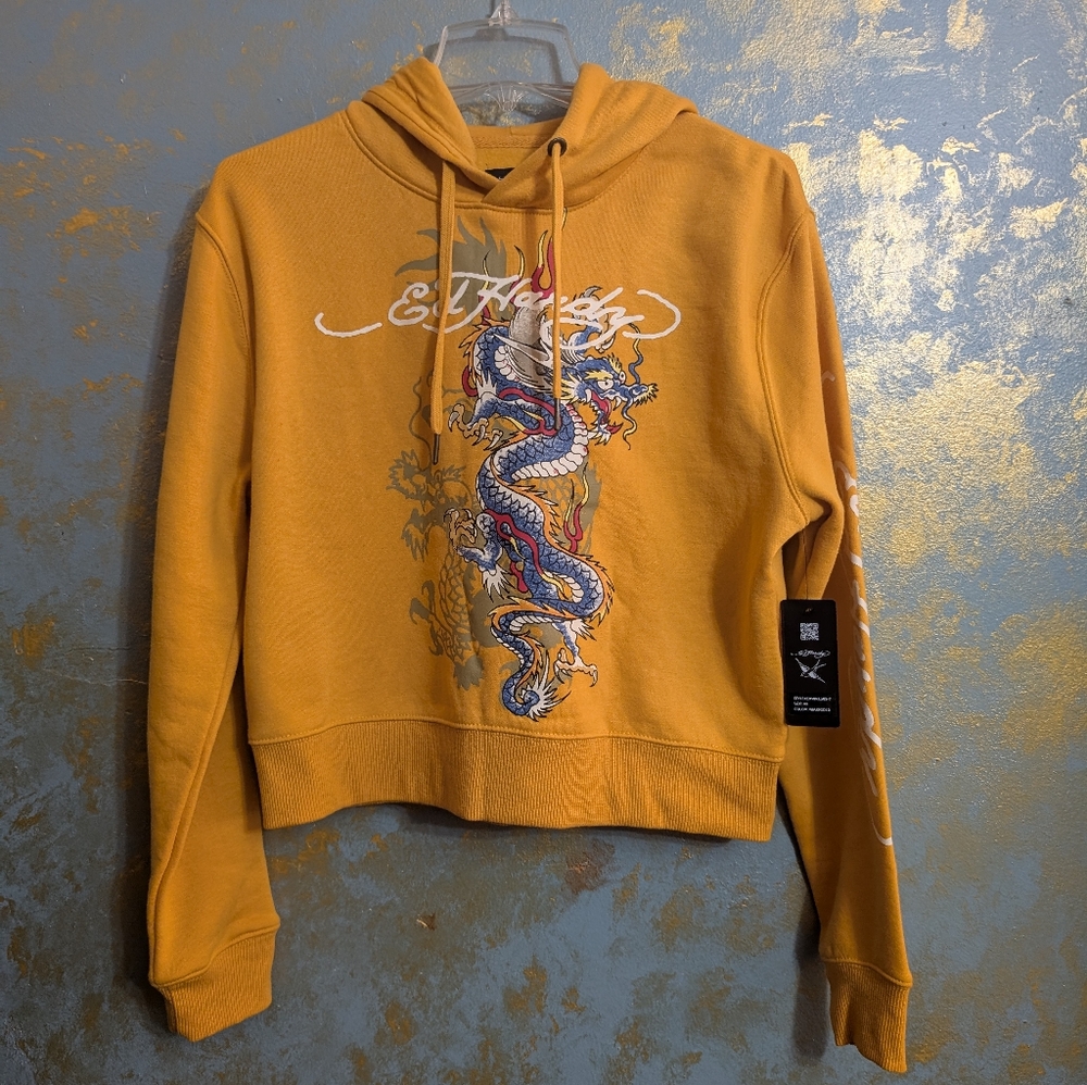 Ed Hardy Marigold Dragon Hoodie-NWT